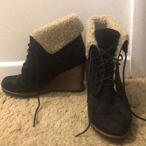 Caslon Gaby Faux Shearling Lace-up Bootie